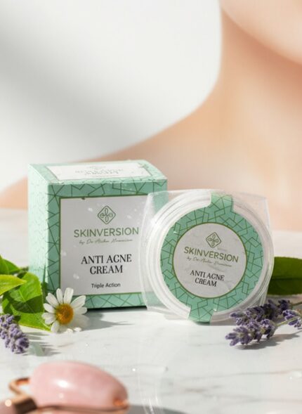 Close-up view of SkinVersion Triple Action Anti Acne Cream texture