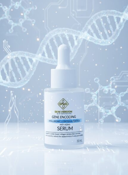 Close-up of SkinVersion Anti-Aging Serum clear texture drop
