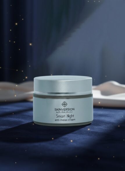 Cream texture of SKINVERSION Smart Night Anti-Melas Cream showing rich, nourishing formula